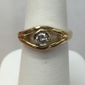 14K Yellow Gold Diamond Fashion Ring Size 5.75 .29 ct round diamond Original Price: $1499 Sale Price: $699